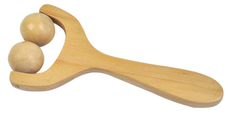 2 Balls Wooden Ball Body Hand Roller Therapy Relaxing Massager