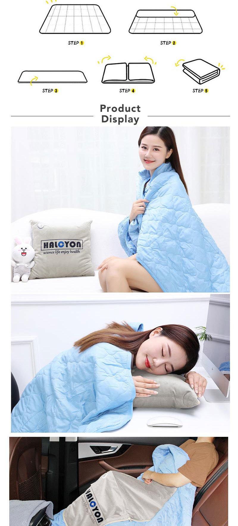 Custom Baby Airplane Travel 2 in 1 Into Folding Pillow Blanket with Vibration and Heating