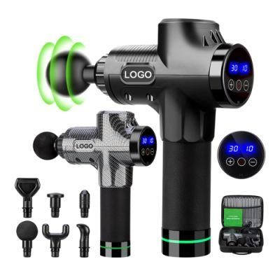 Amazon Hot Sale Home Relax Electric Vibration Mini Fascia Gun 30 Speed LCD Sports Hand Held Deep Muscle Tissue Massage Gun