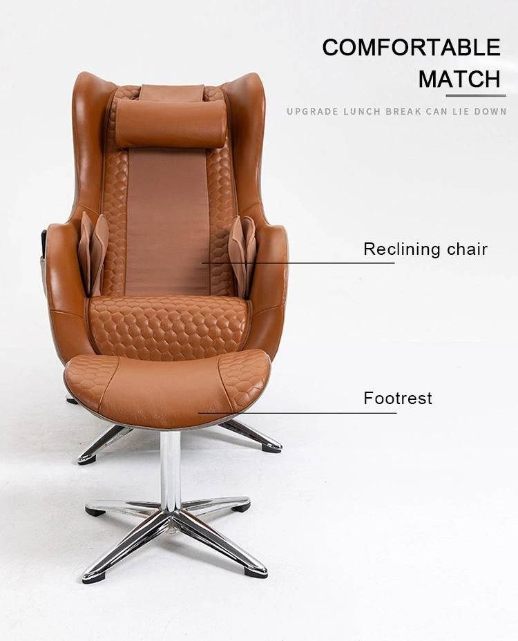 Genuine Leather Modern Relaxation Small Leather Sofa Spin Recliner Massage Chair