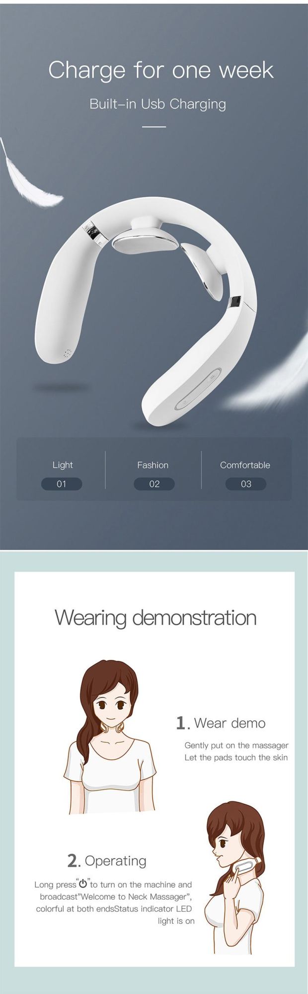 2020 Portable Electric Massage Device Neck Massager
