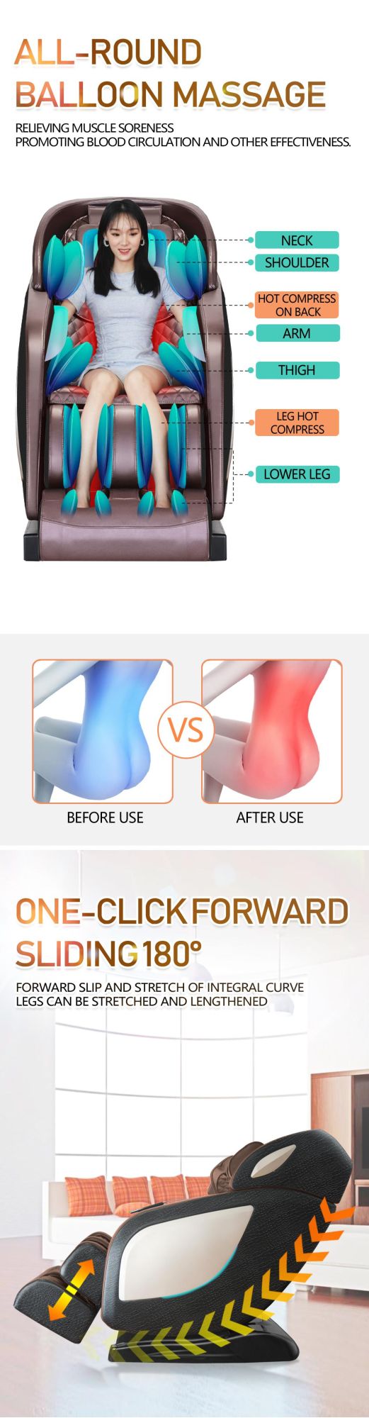Zero Gravity Massage Chair with Bluetooth Music Player