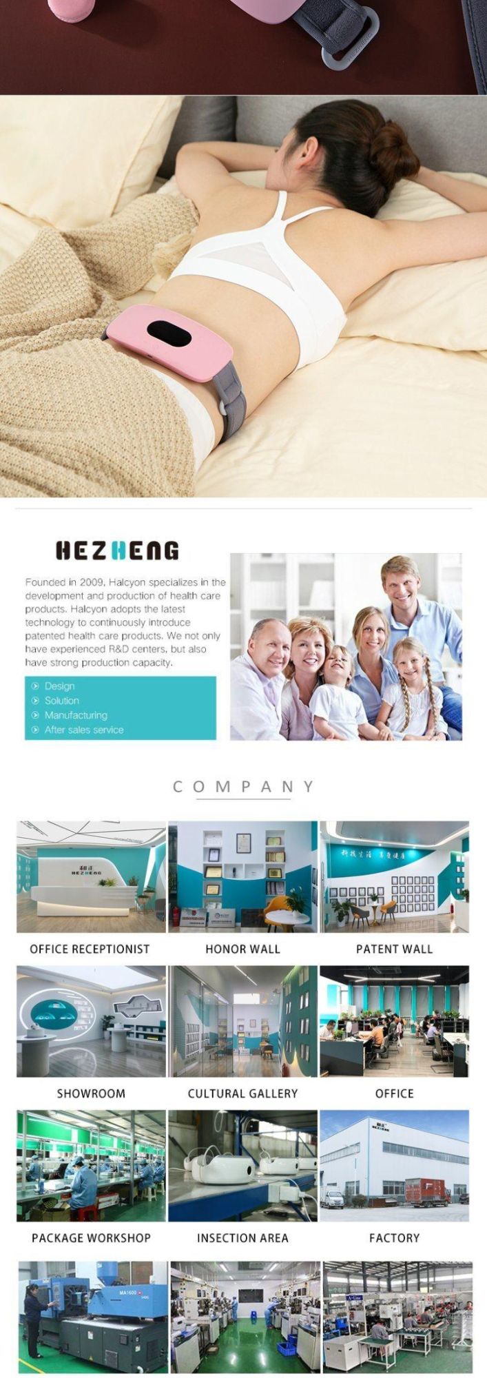 Hezheng Relieve Menstrual Pain in Women High Quality Warm Belly Massager