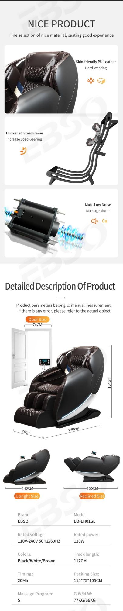 Full Body Affordable Massage Chair Zero Gravity Recliner Shiatsu Massage for Home or Office Use Compact