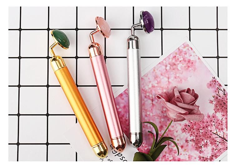 Hot Selling High Quality Golden Handle Mini Anti Aging Skin Care Body Face Electric Jade Stone Beauty Bar for Face