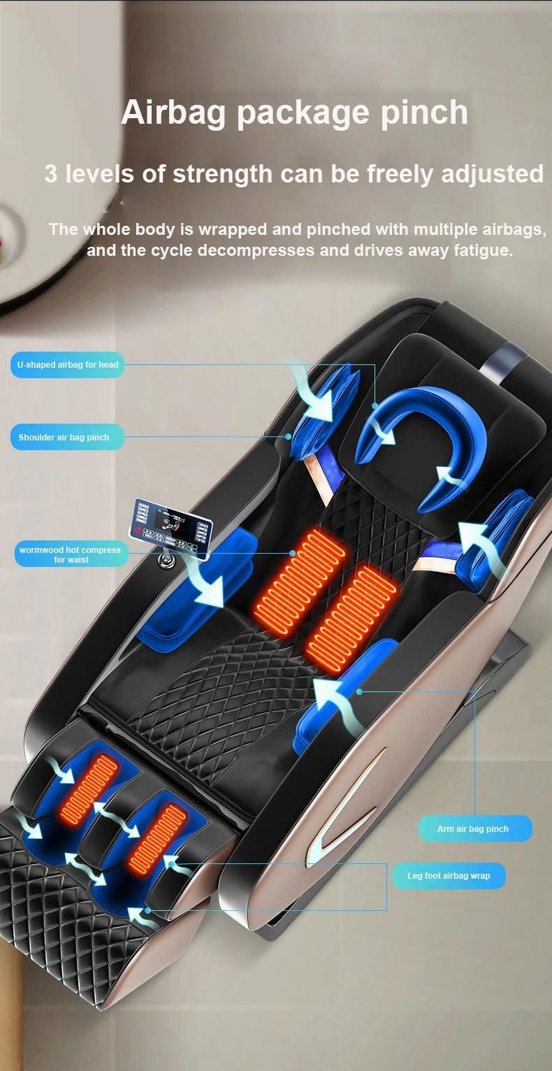 Ningdecrius C320L-21 Electric Full Body Massager Heated Blood Circulation with Breathing Light 4D Zero Gravity Massage Chair