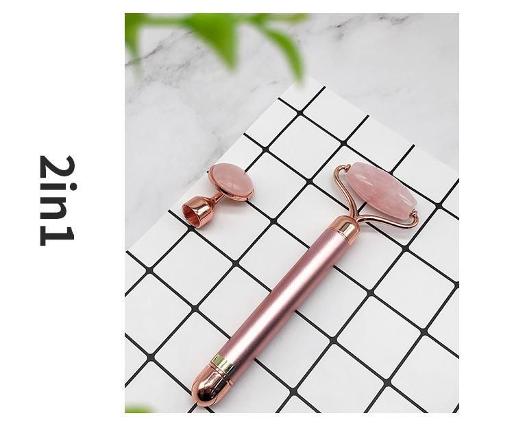 Face Massager Roller Vibrating Facial Rose Quartz Vibrating Facial Roller