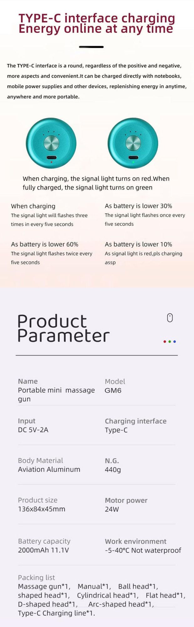 Lightweight Gradient Color Pocket Portable Handheld Percussion Small Full Body Muscle Mini Massage Gun