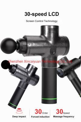 Massage Gun LCD Screen Cordless Dropshipping Best Cordless Handle Sports Electric Booster Impulse Percussion Deep Tissue Vibration Body Muscle