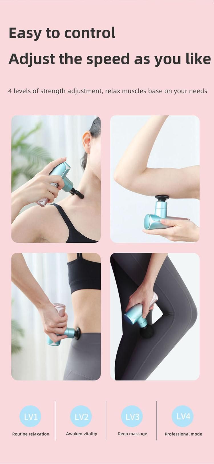 Anti-Slip Design Gradient Color Portable Mini Handheld Electric Cordless Body Pocket Muscle Massage Gun