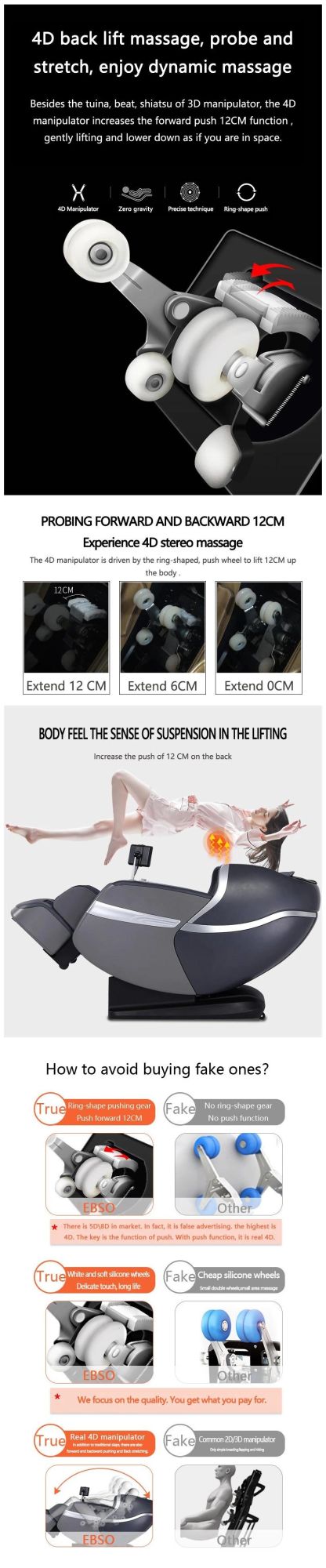New Design 4D Massage Chair Foot SPA Massage Seat Zero Gravity Massage Chair