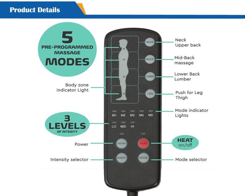 Best Massage Pad Vibrating Shiatsu Heating Body Massage Mat Mattress