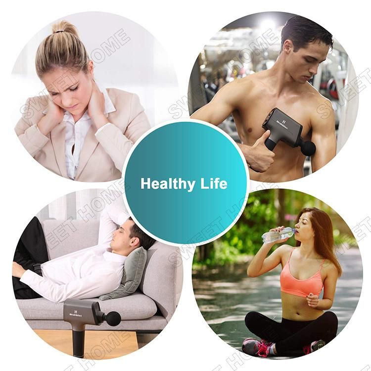 Cordless Fascial Muscle Tissue Massage Gun Electric Gym Fitness Handheld Percussion Body Massager