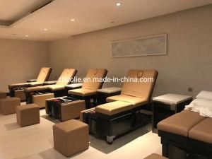 Multifunctional 5 in One Nail SPA Equipment Wooden Pedicure Station Chair