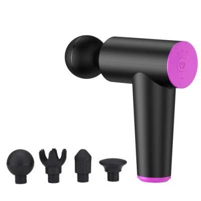 4 Speed Massage Gun Deep Tissue Muscle Massage Dropshipping Sport Deep Tissue Percussion Fascia Type C Mini 6 Heads Massage Gun