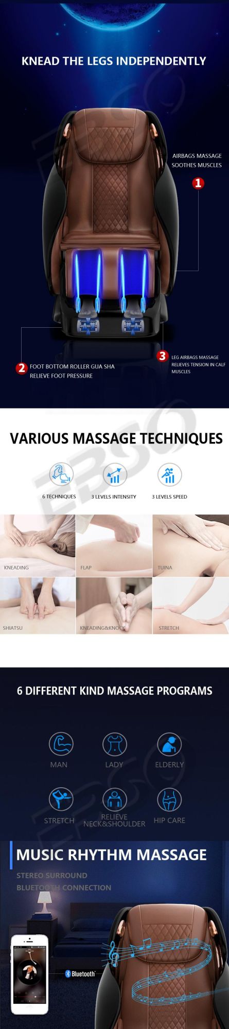 Newest 4D Zero Gravity Full Body Touch Screen Remote Tablet Sofa Massage Chair