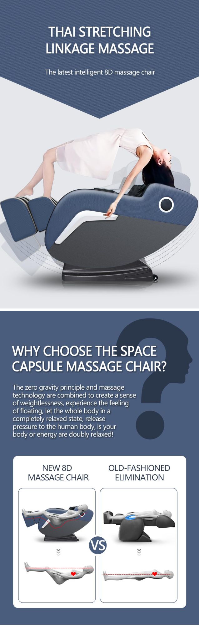 High Quality with 3D Zero Gravity Massage Chair for Healthcare