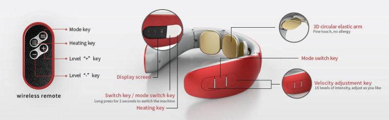 800mAh Tahath Color Box /Brown Carton Neck and Shoulder Massager for Office Workers