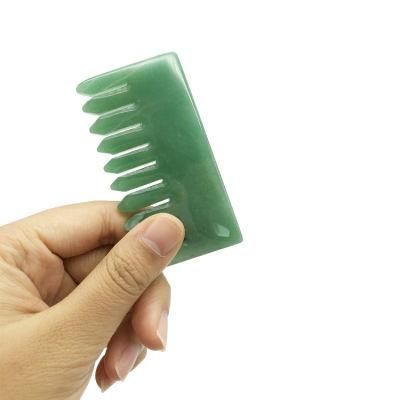 Christmas Gift Tooth Material Jade Handle Material Gua Sha Hair Massage Comb Jade Guasha Hair Comb