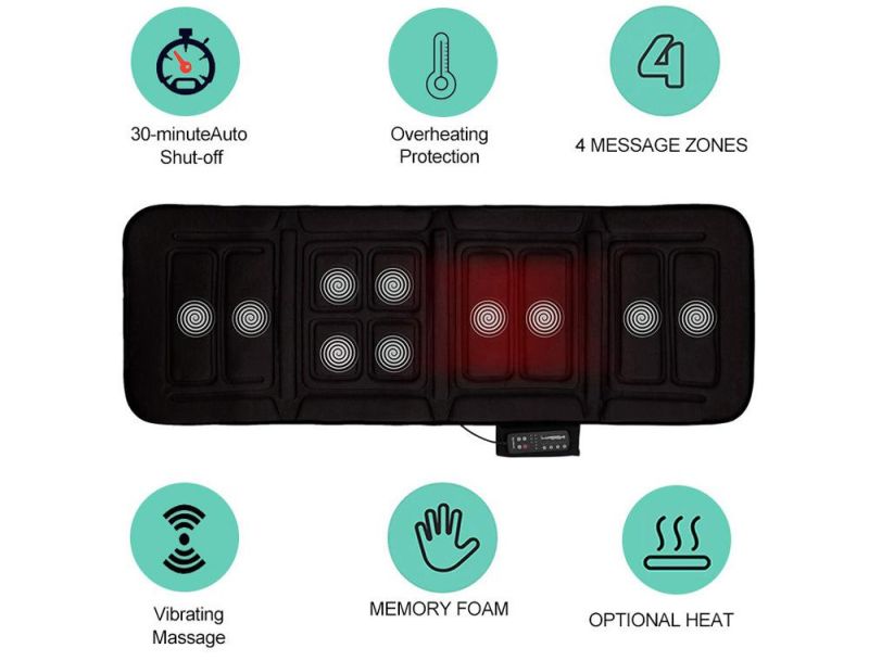 Best Massage Pad Vibrating Shiatsu Heating Body Massage Mat Mattress
