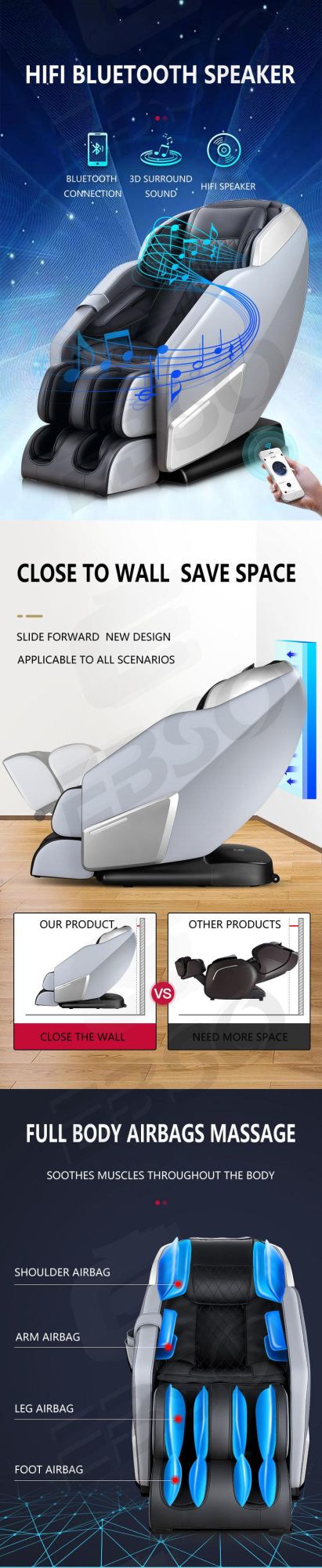 OEM and Wholesale Full Body Massage Luxury Massage Chair SL Track Used Massage Chair 3D