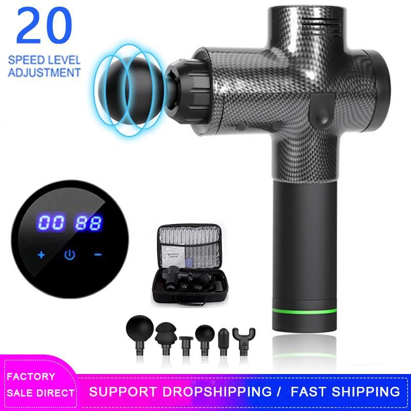 Massager Cordless Handle Sports Booster Percussion Massage Gun Deep Tissue Vibration Body Muscle Massage Gun
