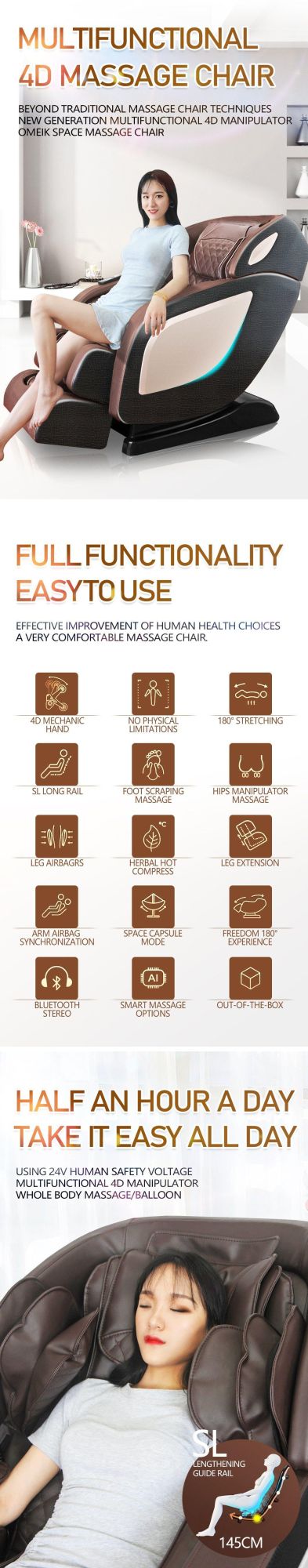 Zero Gravity Massage Chair with Bluetooth Music Player