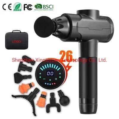 Private Patent Amazon Deep Tissue Vibration Muscle Percussion Massage Gun Droshipping with LCD Screen Brushless Motor