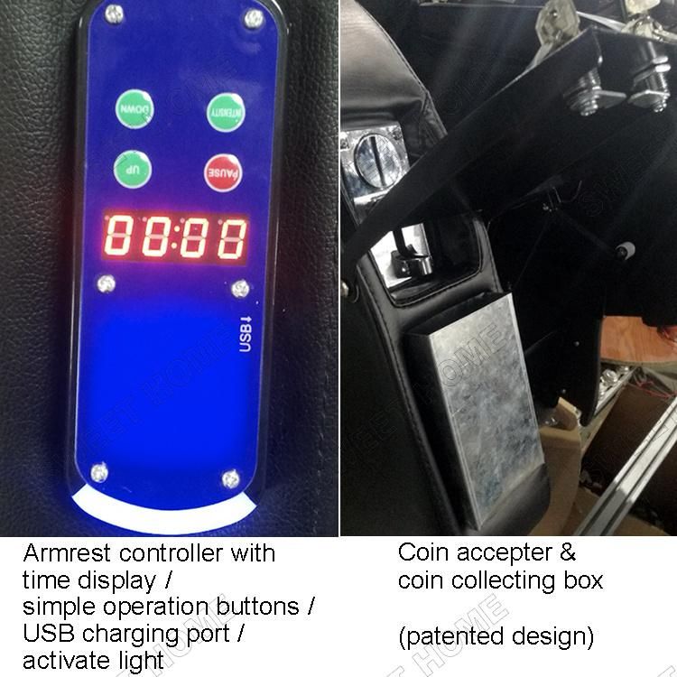 Luxury Electric Shiatsu Bill and Coin Operated Vending Commercial Massage Chair