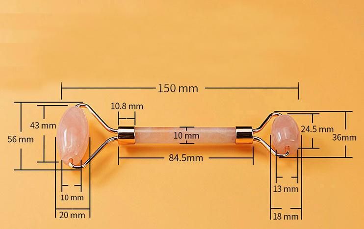 Hot Selling OEM Jade Stone Facial Anti Aging Welded Natural Rose Quartz Pink Jade Roller for Face