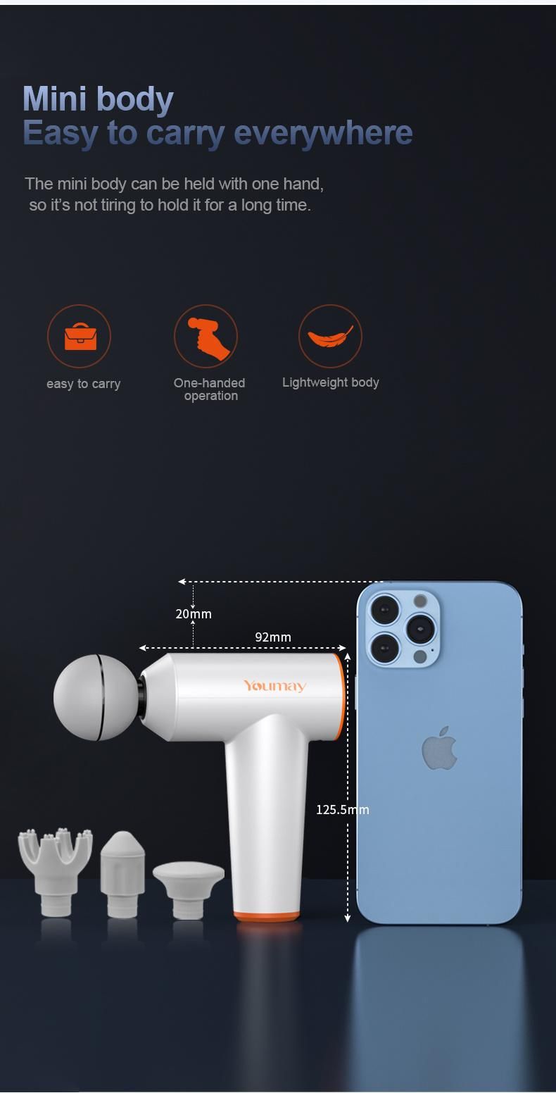 Powerful Massage Gun Handheld Massager Dropshipping Sport Deep Tissue Percussion Fascia Type C Mini 6 Heads Massage Gun