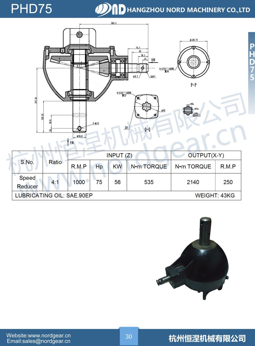 Post Hole Digger Tractor Gearbox Right Angle Gearbox for Agricultural Machinery Mixer-Wagon Hedge Cutter