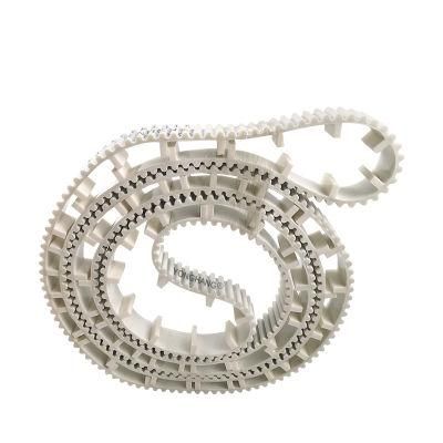 Mechanical Manufacturing Equipment Strong Tension White/Black PU Polyurethane Timing Belt with Stopper, Baffle
