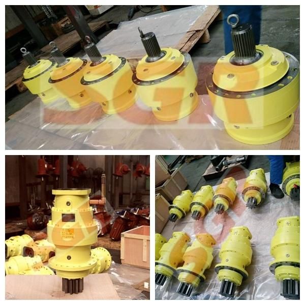 Yellow Straight Keyed Shaft on The Output End of Planetary Gearbox, Power Transmission, Gear Reducer