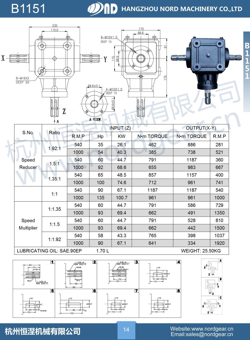 OEM Manufacturers Die Cast 90 Degree Agricultural Reduction Gearbox Housing for Rotary Tiller