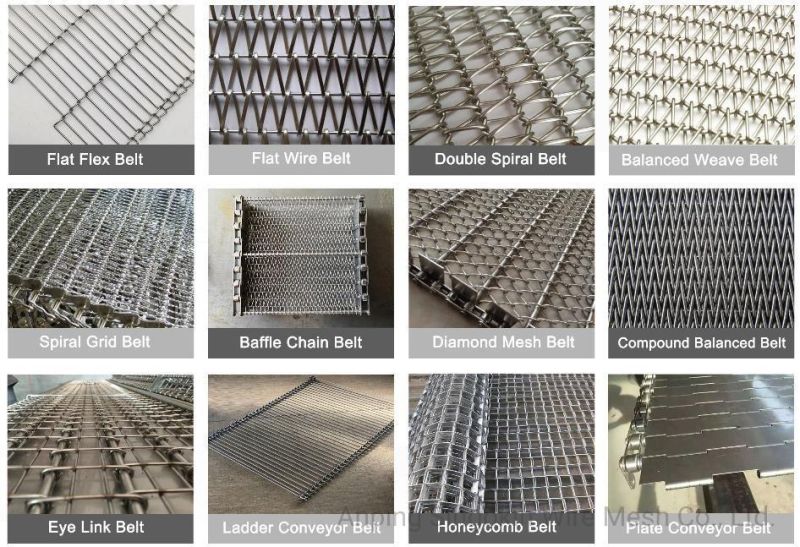 304 316L Stainless Steel Flat Wire Mesh Conveyor Belt for Oven Pizza Chocolate