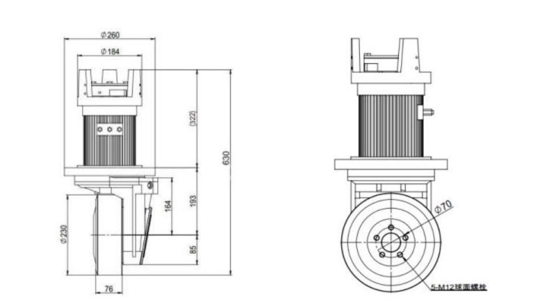 24V 2.5kw Motor Drive Wheel for Stacker Truck (TZ12-DA25)