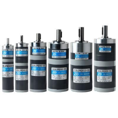 ZD 12V/24V/48V 0.16 N.m-300 N.m Output Torque 32mm/42mm/52mm/62mm/72mm/82mm/105mm/120mm Electric Precision Planetary Gear Motor