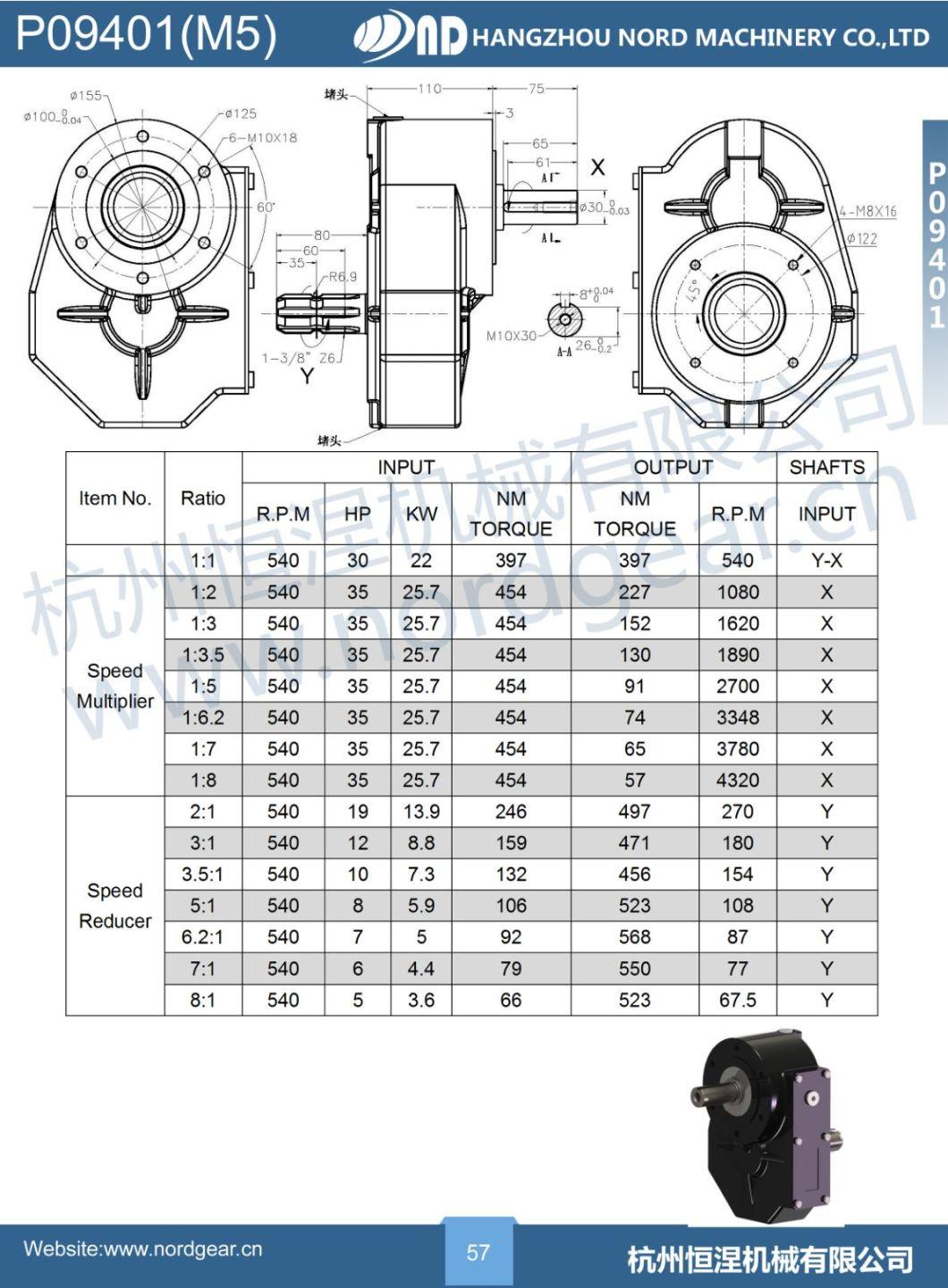 Agricultural Parallel Shaft Gearbox Pto Gear Box for Agriculture Bale Wrapper Pesticide Sprayer Wood Chipper