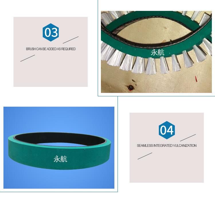 Brush Rubber Flat Belt for Wire Brushing Machine