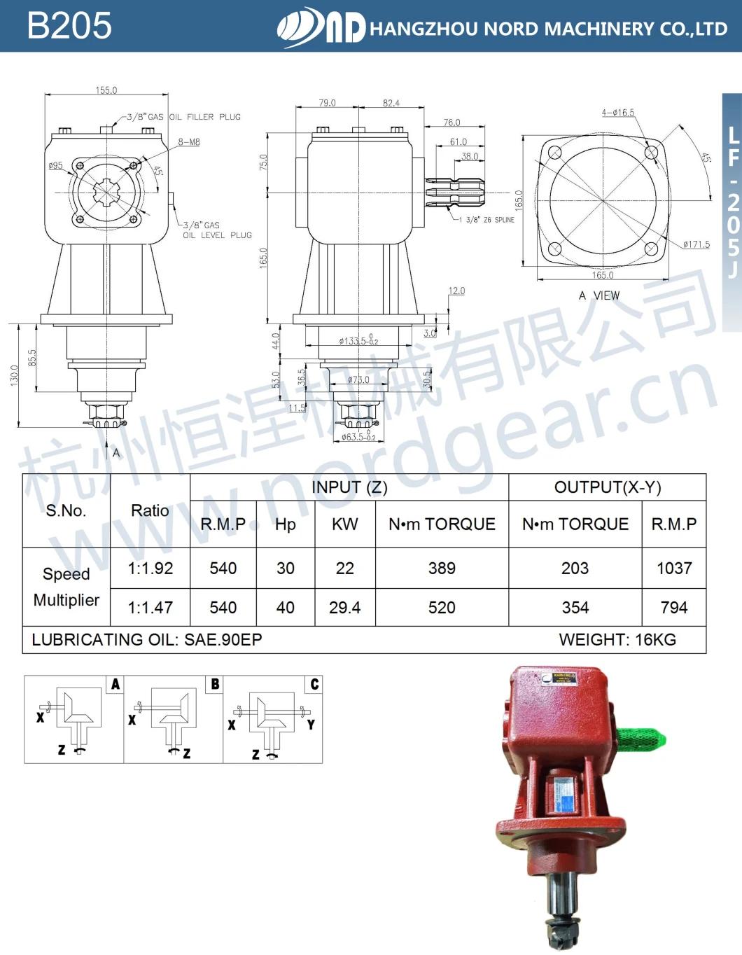 Agricultural Gearbox for Rotary Flail Cutter Brush Mower Slasher Agriculture Gear Box Pto