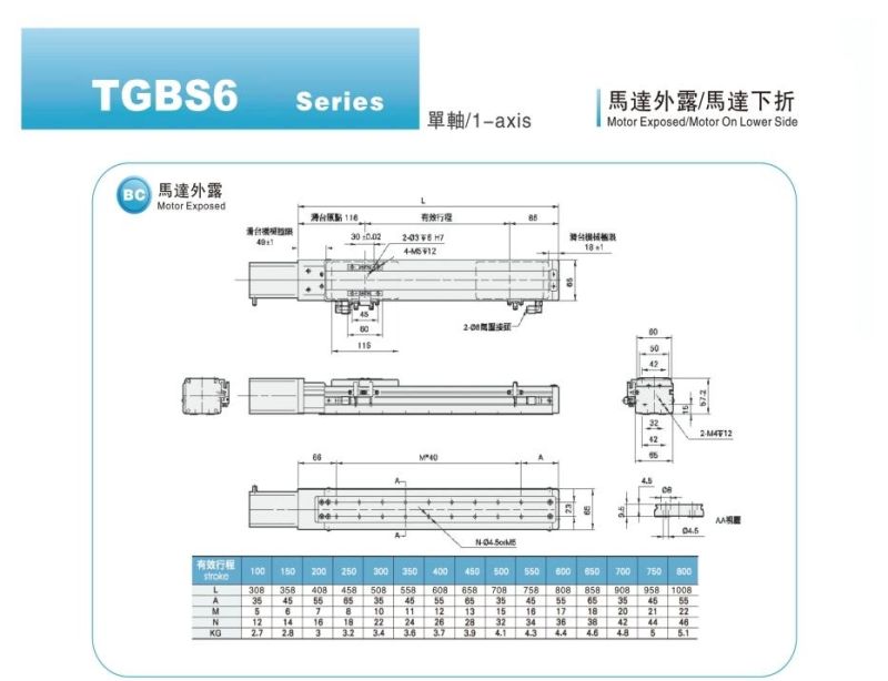 Linear Stage Painting Machine, Sanding Machine Use Linear Module Tgb Tgp Series