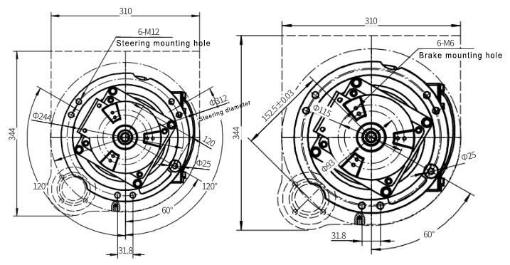 3000W AC Electrical Driving Wheel Assembly Stacker Wheel (TZ18-DA33-H)