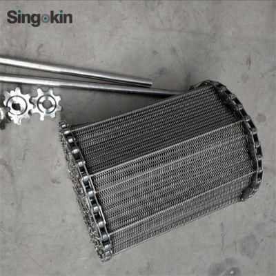 Food Grade 304 Chain Driven Belt Ss Chain Link Spiral Wire Mesh Conveyor Belt