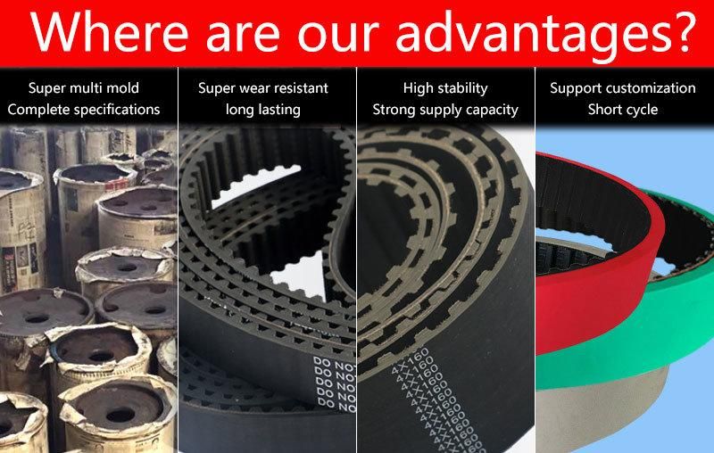 Customized Closed Loop Rubber Coated Gt2 Timing Belt