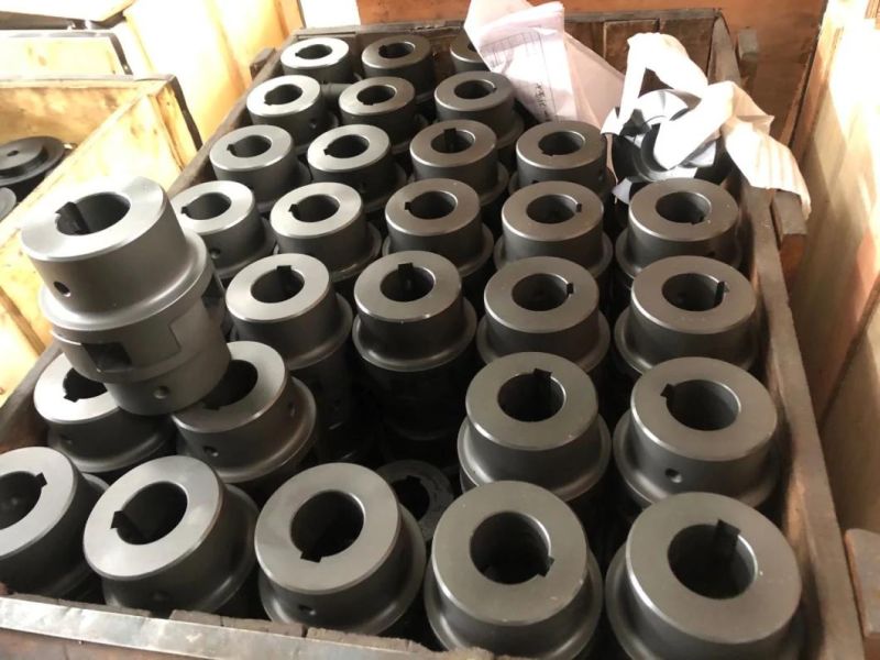Powder Metallurgy/Cast Iron L Type Curved Coupling Rotex Flexible Jaw Coupling with Yellow Rubber