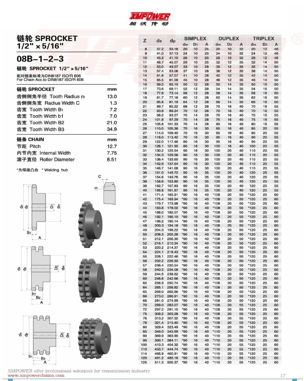 Precision Sprocket 08b-1-2 for Roller Chain 1/2"X 5/16"