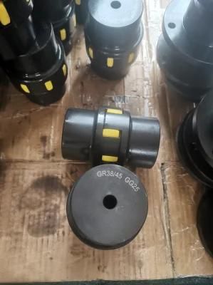 Powder Metallurgy/Cast Iron L Type Curved Coupling Rotex Flexible Jaw Coupling with Yellow Rubber