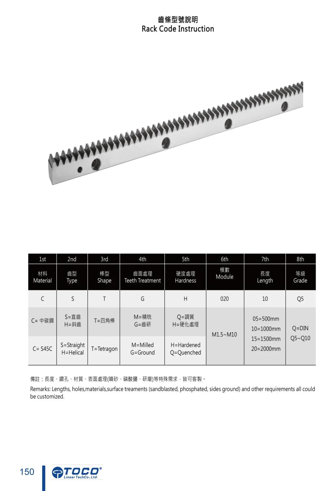 Toco Motion Rack and Pinion for Pulpers