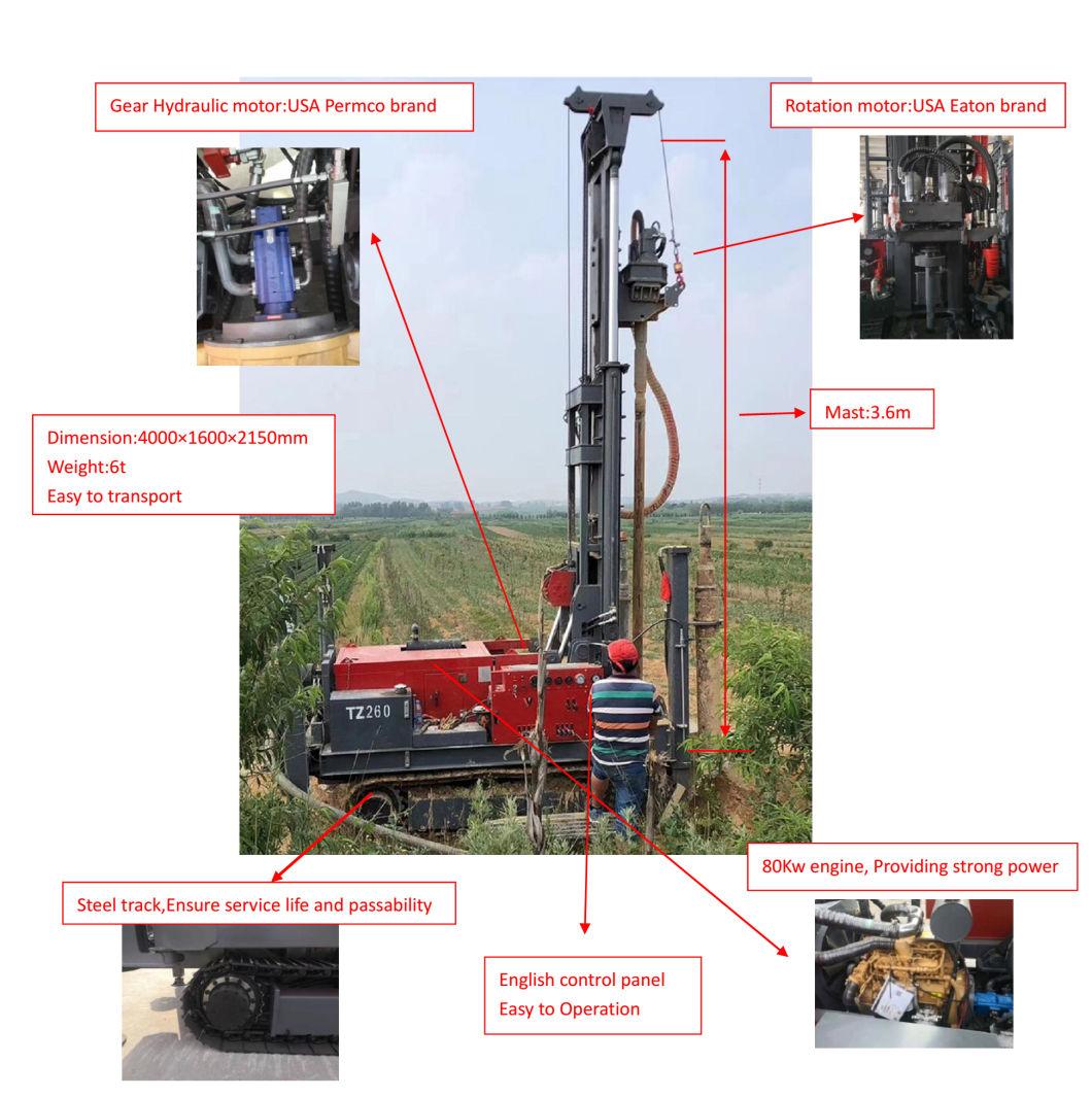 260meters Air Drilling Water Well Drilling Rig